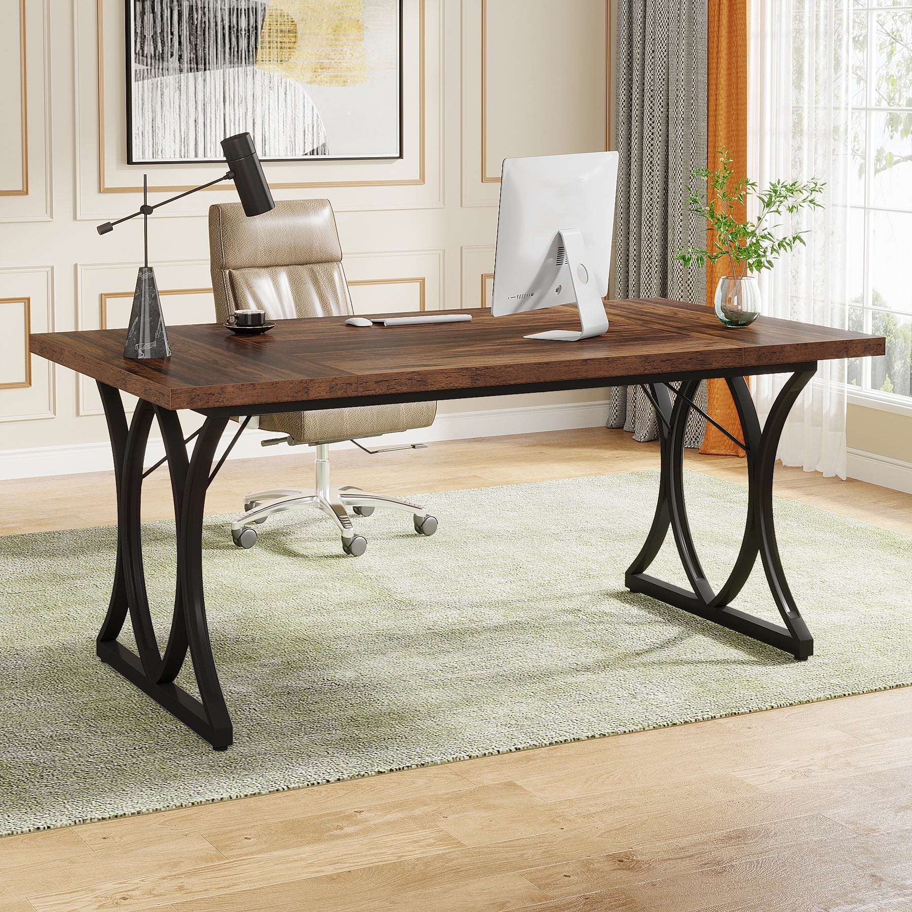 63" Executive Desk Modern Computer Desk Home Office Table Tribesigns